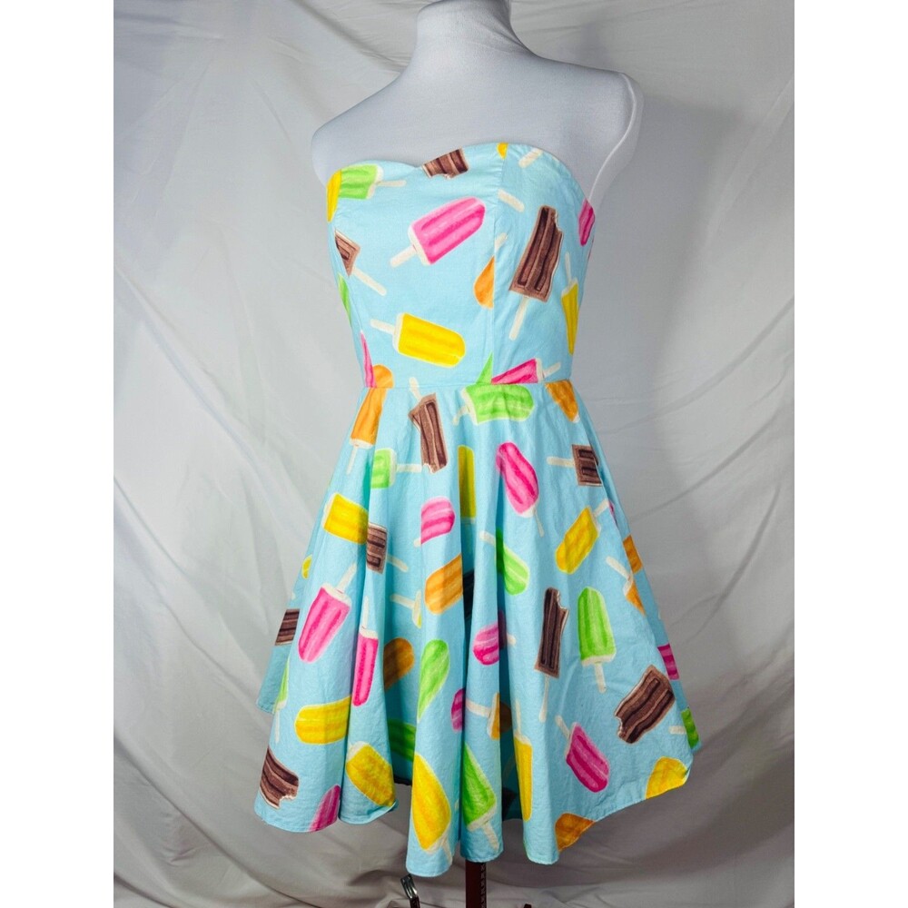 one of a kind HANDMADE Bespoke ice cream pin up doll kawaii strapless mini dress
